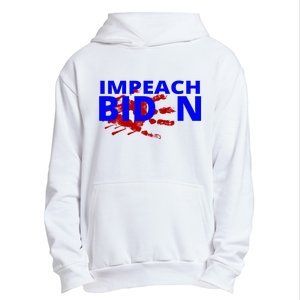 Impeach Joe Biden Bloody Handprint Urban Pullover Hoodie