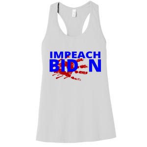 Impeach Joe Biden Bloody Handprint Women's Racerback Tank