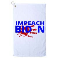 Impeach Joe Biden Bloody Handprint Platinum Collection Golf Towel