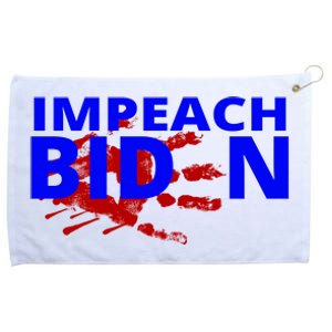 Impeach Joe Biden Bloody Handprint Grommeted Golf Towel