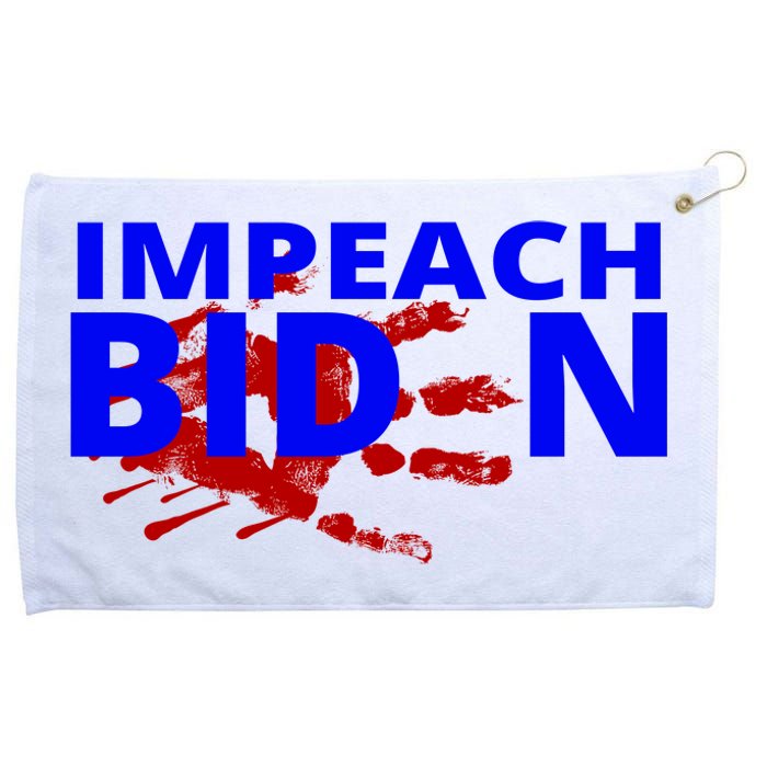 Impeach Joe Biden Bloody Handprint Grommeted Golf Towel