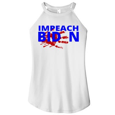 Impeach Joe Biden Bloody Handprint Women's Perfect Tri Rocker Tank
