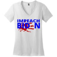 Impeach Joe Biden Bloody Handprint Women's V-Neck T-Shirt