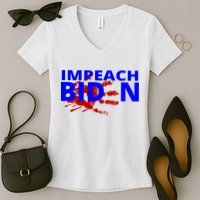 Impeach Joe Biden Bloody Handprint Women's V-Neck T-Shirt