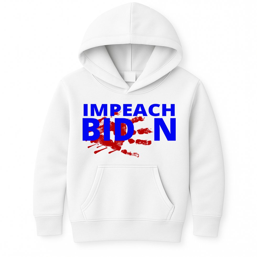 Impeach Joe Biden Bloody Handprint Kids Hoodie
