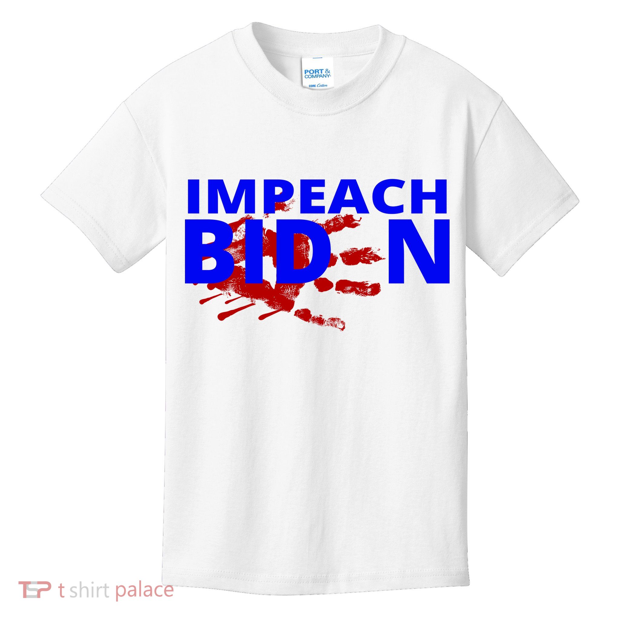 Impeach Joe Biden Bloody Handprint Kids T-Shirt