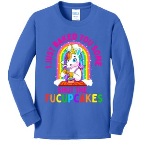 I Just Baked You Some Shut The Fucupcakes Funny Unicorn Gift Cool Gift Kids Long Sleeve Shirt