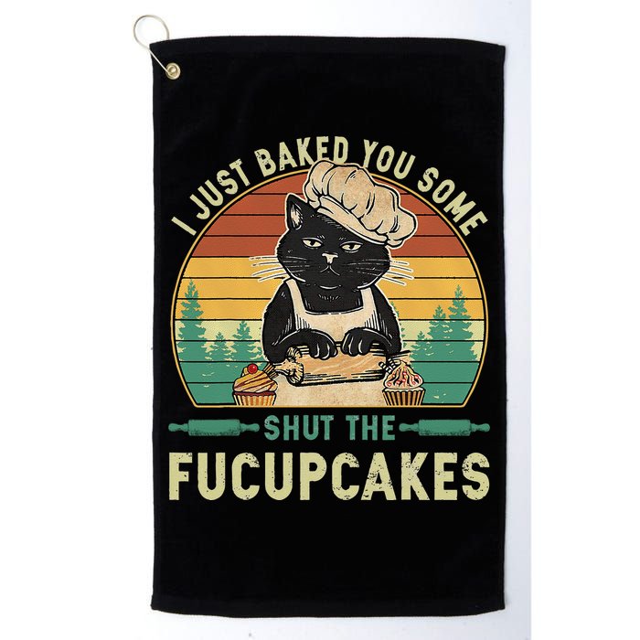 I Just Baked You Some Shut The Fucupcakes Vintage Retro Cat Golf Towel