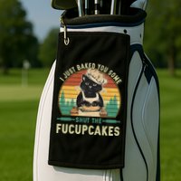 I Just Baked You Some Shut The Fucupcakes Vintage Retro Cat Golf Towel