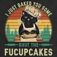 I Just Baked You Some Shut The Fucupcakes Vintage Retro Cat Golf Towel
