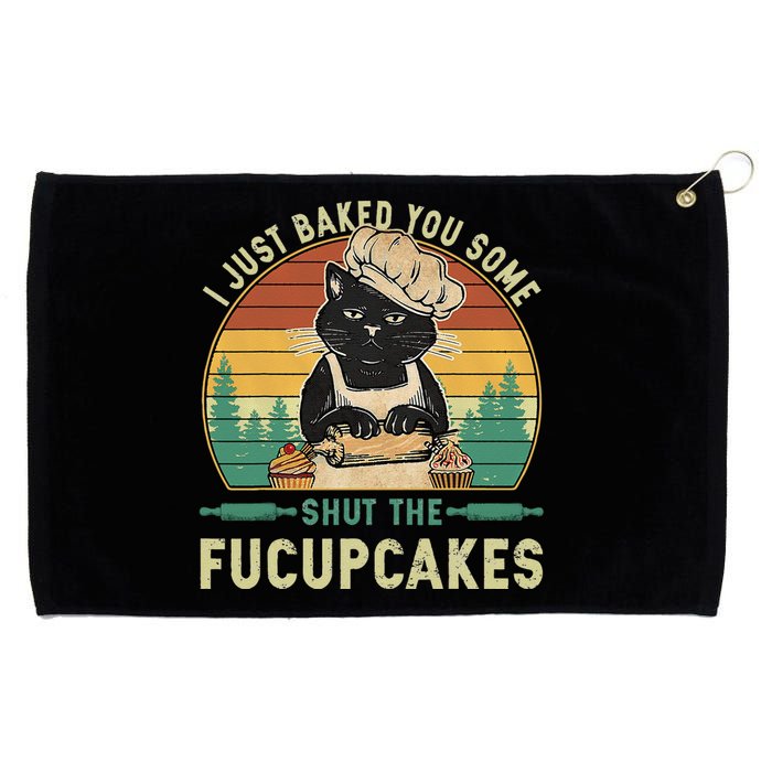 I Just Baked You Some Shut The Fucupcakes Vintage Retro Cat Grommeted Golf Towel