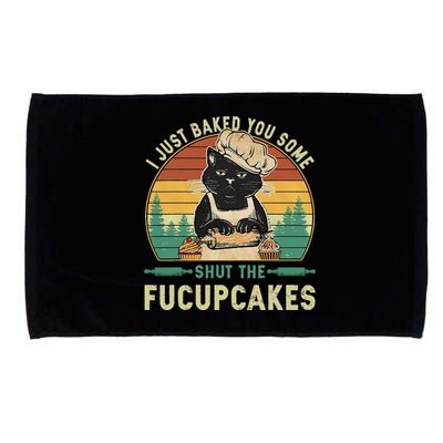 I Just Baked You Some Shut The Fucupcakes Vintage Retro Cat Microfiber Hand Towel