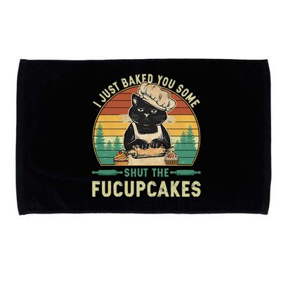 I Just Baked You Some Shut The Fucupcakes Vintage Retro Cat Microfiber Hand Towel