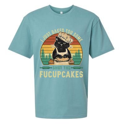 I Just Baked You Some Shut The Fucupcakes Vintage Retro Cat Sueded Cloud Jersey T-Shirt