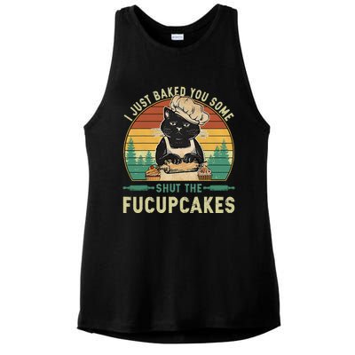 I Just Baked You Some Shut The Fucupcakes Vintage Retro Cat Ladies PosiCharge Tri-Blend Wicking Tank