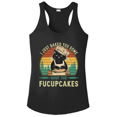 I Just Baked You Some Shut The Fucupcakes Vintage Retro Cat Ladies PosiCharge Competitor Racerback Tank