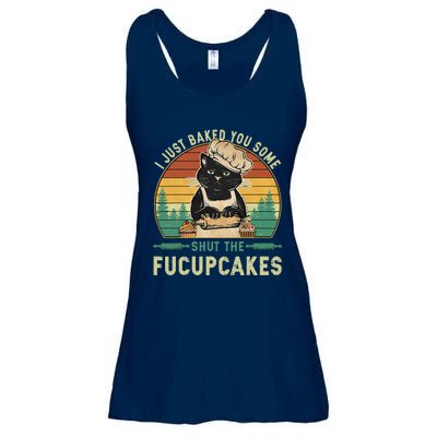 I Just Baked You Some Shut The Fucupcakes Vintage Retro Cat Ladies Essential Flowy Tank