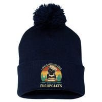 I Just Baked You Some Shut The Fucupcakes Vintage Retro Cat Pom Pom 12in Knit Beanie