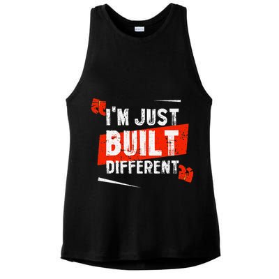 IM Just Built Different Ladies PosiCharge Tri-Blend Wicking Tank