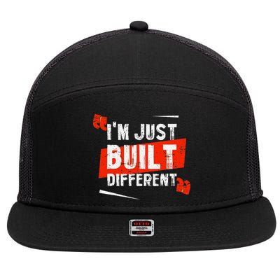 IM Just Built Different 7 Panel Mesh Trucker Snapback Hat