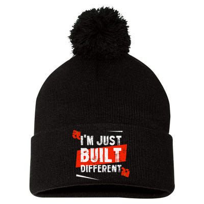 IM Just Built Different Pom Pom 12in Knit Beanie