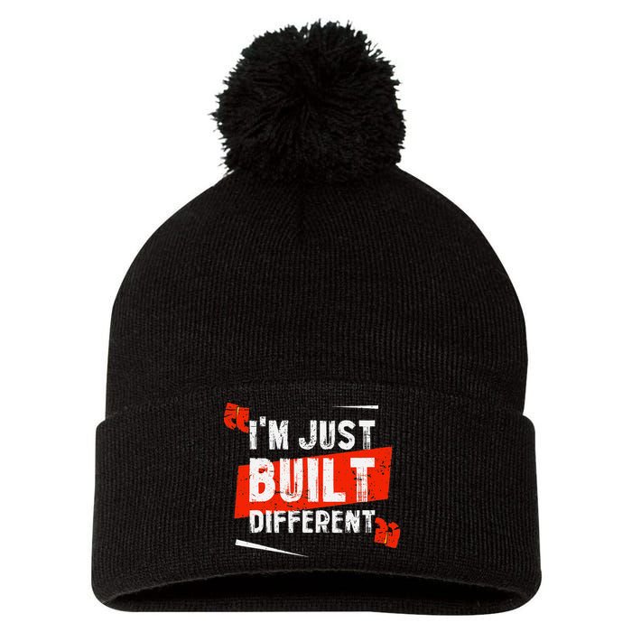 IM Just Built Different Pom Pom 12in Knit Beanie