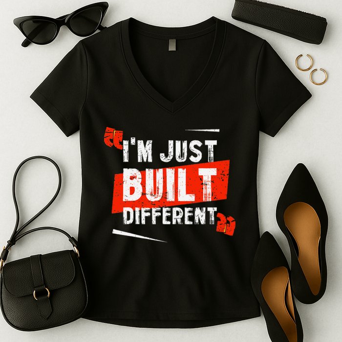 IM Just Built Different Women's V-Neck T-Shirt