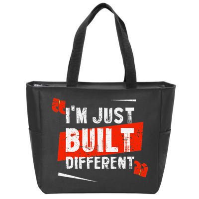 IM Just Built Different Zip Tote Bag
