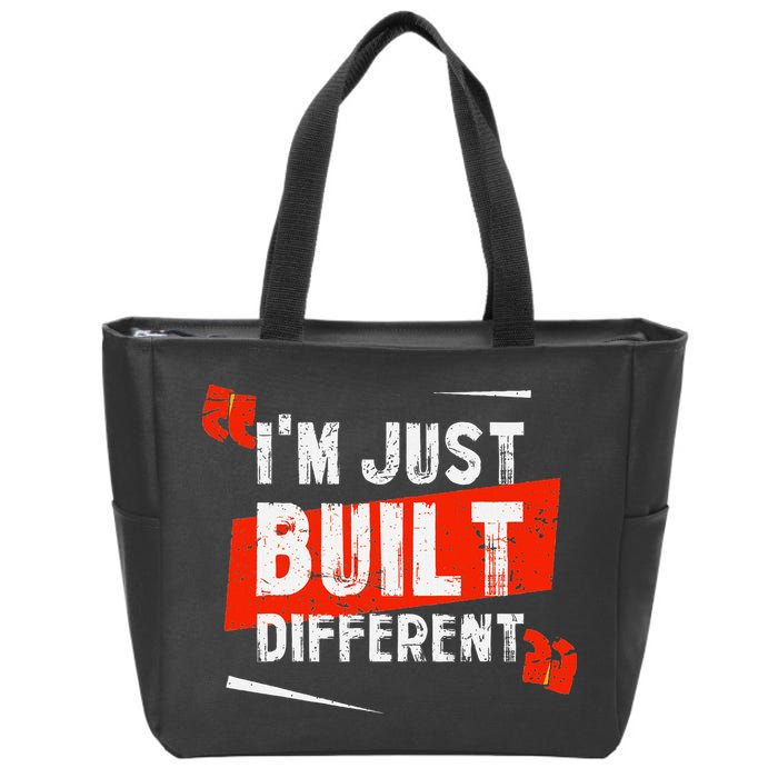 IM Just Built Different Zip Tote Bag