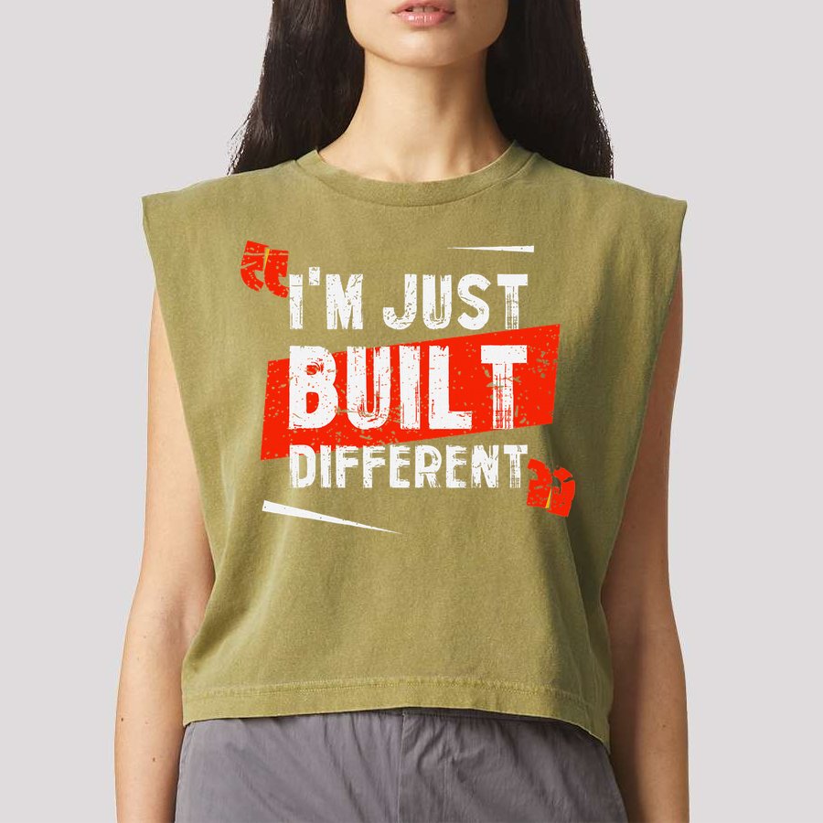 IM Just Built Different Garment-Dyed Women's Muscle Tee