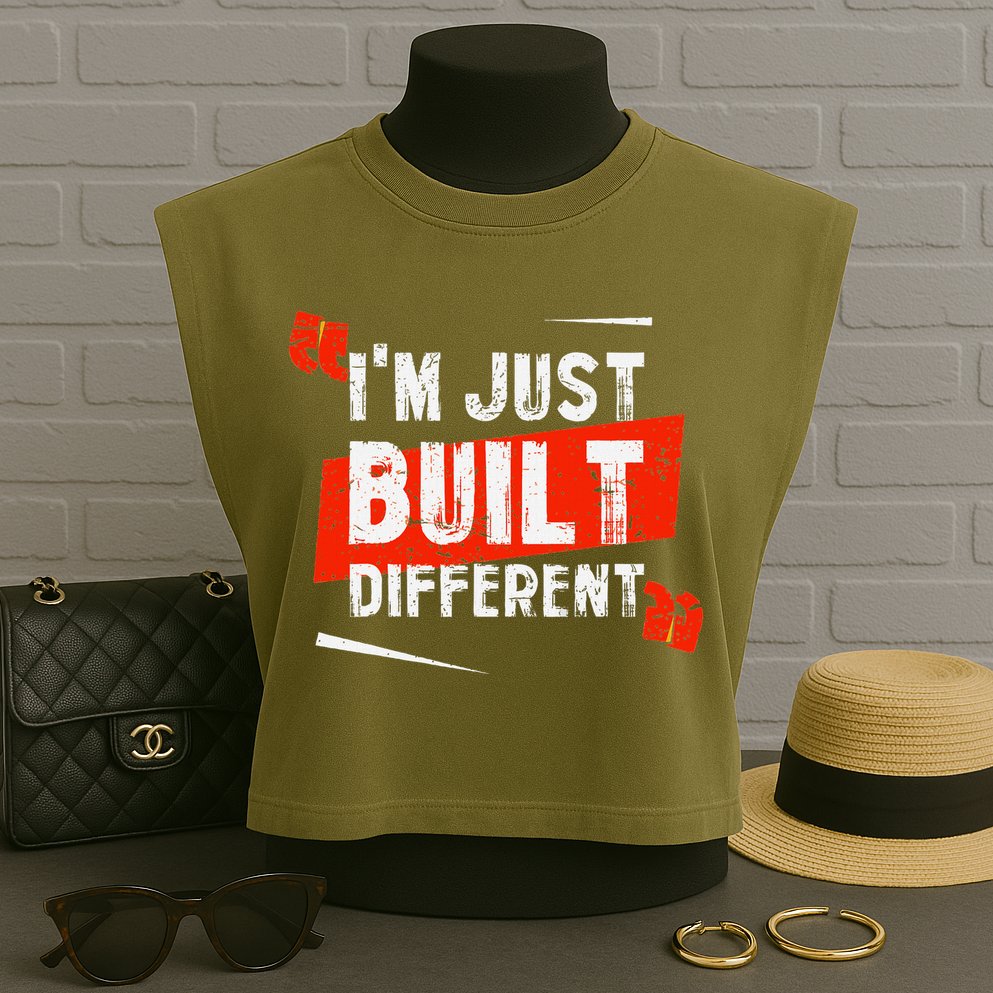 IM Just Built Different Garment-Dyed Women's Muscle Tee