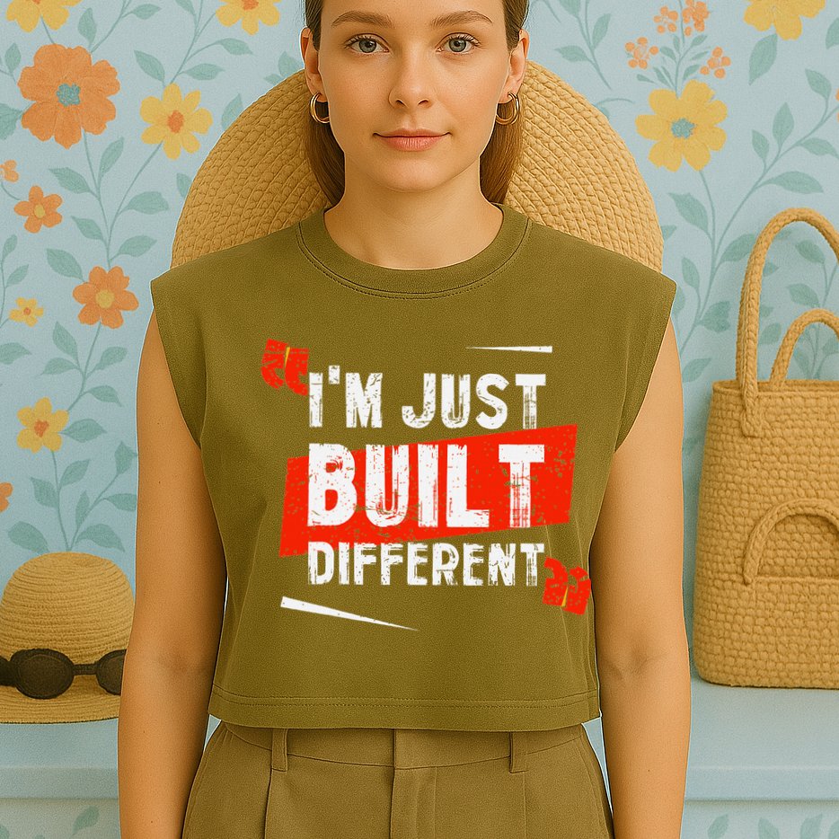 IM Just Built Different Garment-Dyed Women's Muscle Tee