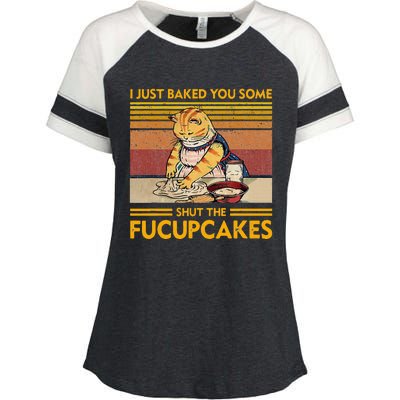 I Just Baked You Some Shut The Fucupcakes Enza Ladies Jersey Colorblock Tee