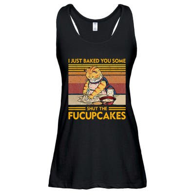 I Just Baked You Some Shut The Fucupcakes Ladies Essential Flowy Tank