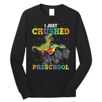 I Just Crushed PreSchool Dinosaur TRex Gaming Monster Truck Long Sleeve Shirt