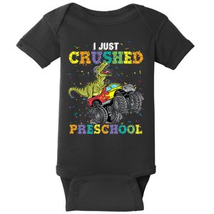 I Just Crushed PreSchool Dinosaur TRex Gaming Monster Truck Baby Bodysuit