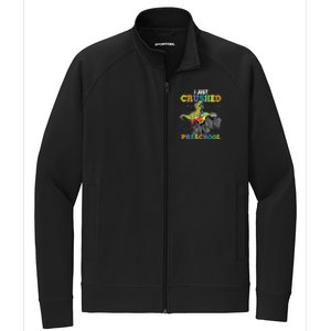 I Just Crushed PreSchool Dinosaur TRex Gaming Monster Truck Stretch Full-Zip Cadet Jacket