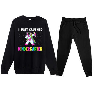 I just crushed Kindergarten Graduation Unicorn Premium Crewneck Sweatsuit Set