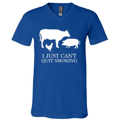 I Just Can't Quit Smoking! Bargiftbgiftque Hot And Smokey! V-Neck T-Shirt