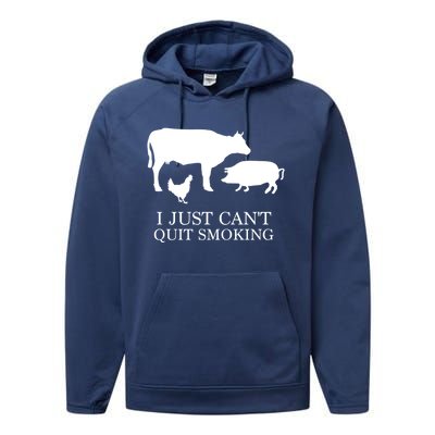 I Just Can't Quit Smoking! Bargiftbgiftque Hot And Smokey! Performance Fleece Hoodie