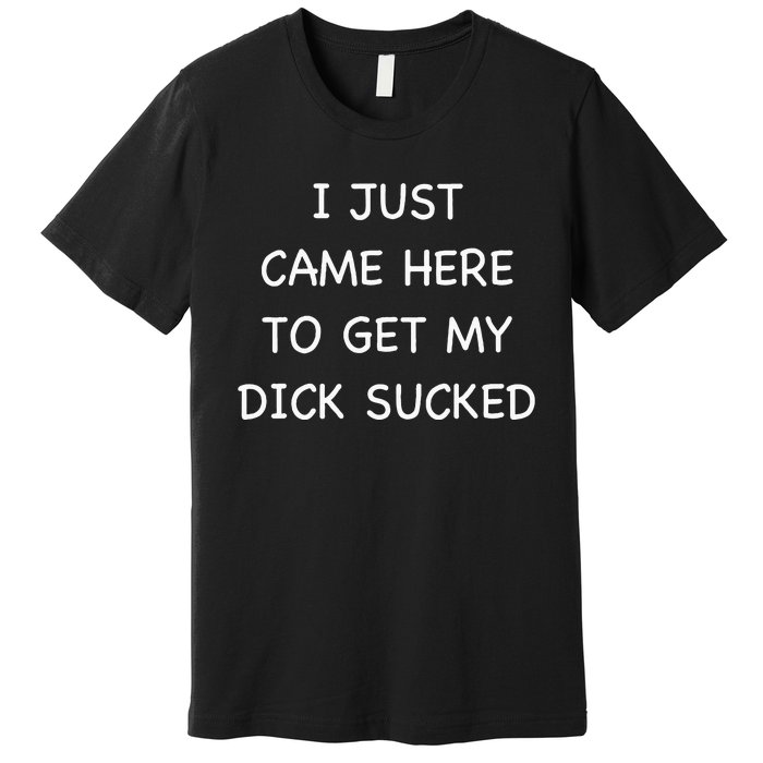 I Just Came Here To Get My Dick Sucked Adult Humor Offensive Premium T-Shirt