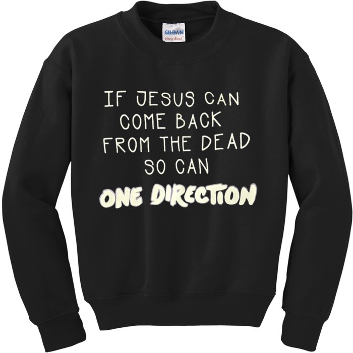 If Jesus Can Come Back From The Dead So Can One Direction Kids Sweatshirt