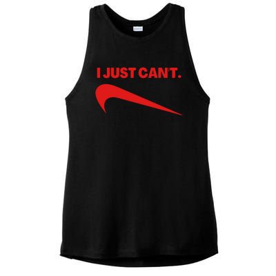 I Just Can't Funny Parody Ladies PosiCharge Tri-Blend Wicking Tank