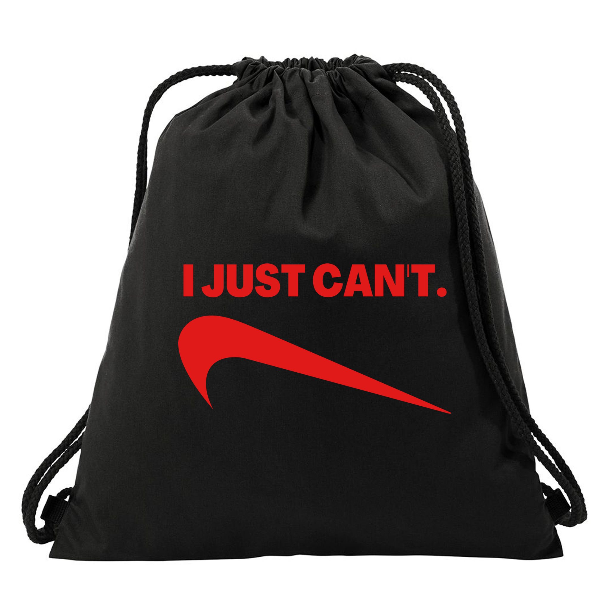 I Just Can't Funny Humor Spoof Parody Slogan Drawstring Bag