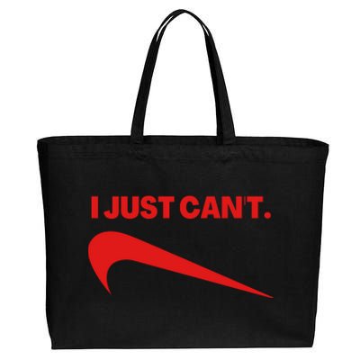 I Just Can't Funny Parody Cotton Canvas Jumbo Tote