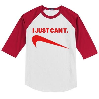 I Just Can't Funny Parody Kids Colorblock Raglan Jersey