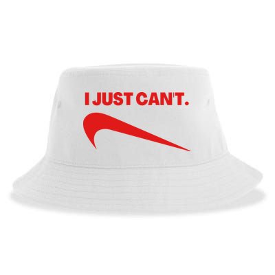 I Just Can't Funny Humor Spoof Parody Slogan Sustainable Bucket Hat