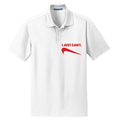 I Just Can't Funny Parody Dry Zone Grid Polo