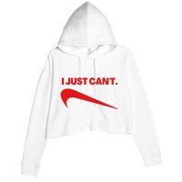 I Just Can't Funny Parody Crop Fleece Hoodie