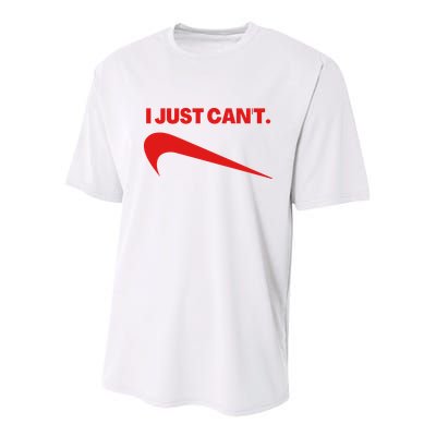 I Just Can't Funny Humor Spoof Parody Slogan Youth Performance Sprint T-Shirt